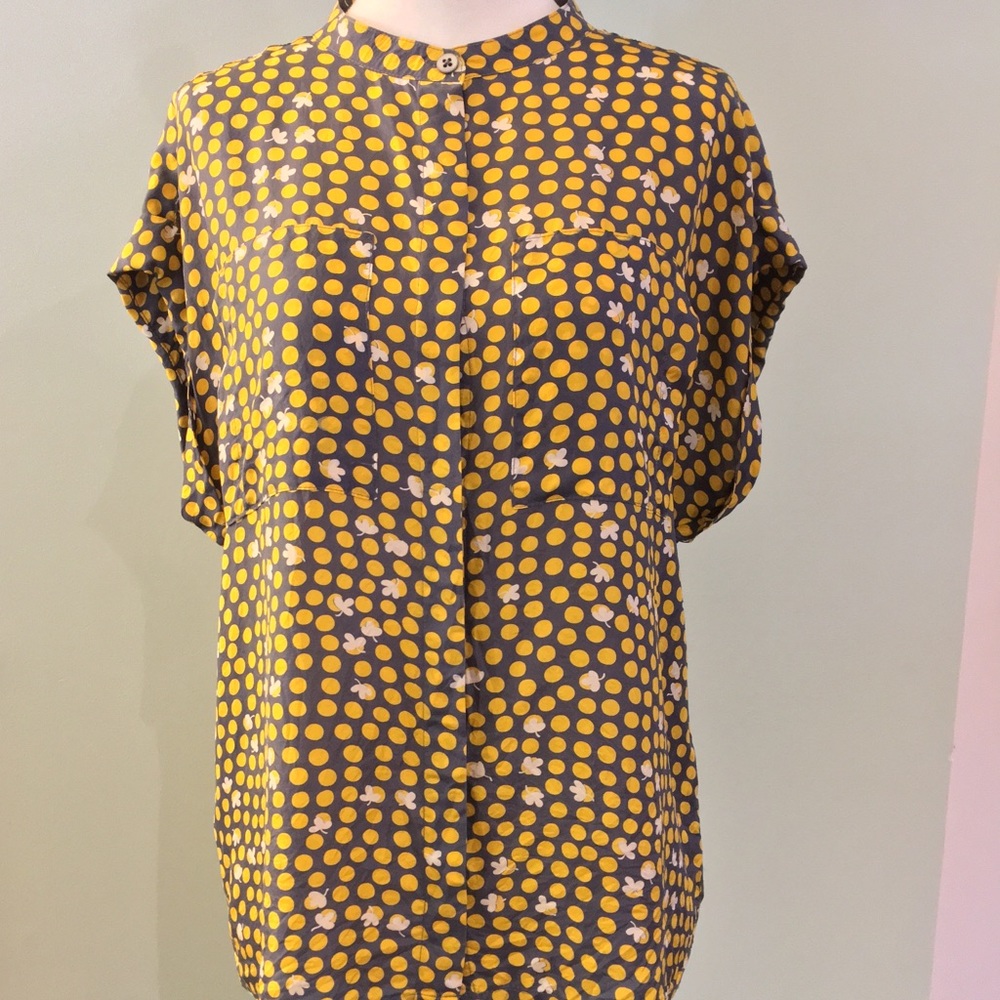 🎉 LIKE 🆕 | CABI CLOVER POLKA DOT SILK BLOUSE 🎉